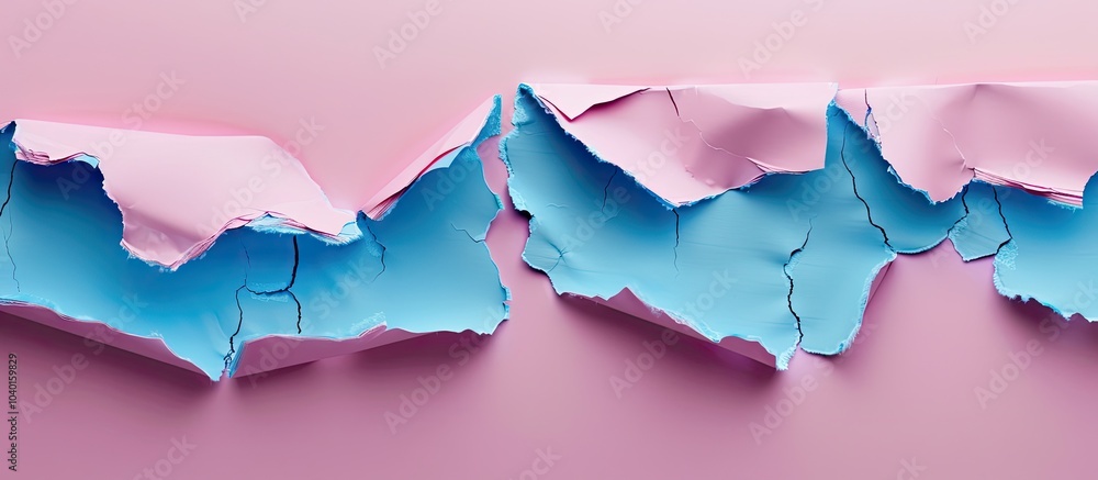 Poster message of operational efficiency on torn blue paper against pink background serves as a symbolic im