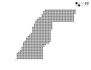 Fototapeta premium Vector abstract pixel black of Western Sahara map. Organized in layers for easy editing.