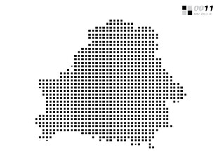 Vector abstract pixel black of Belarus map. Organized in layers for easy editing.