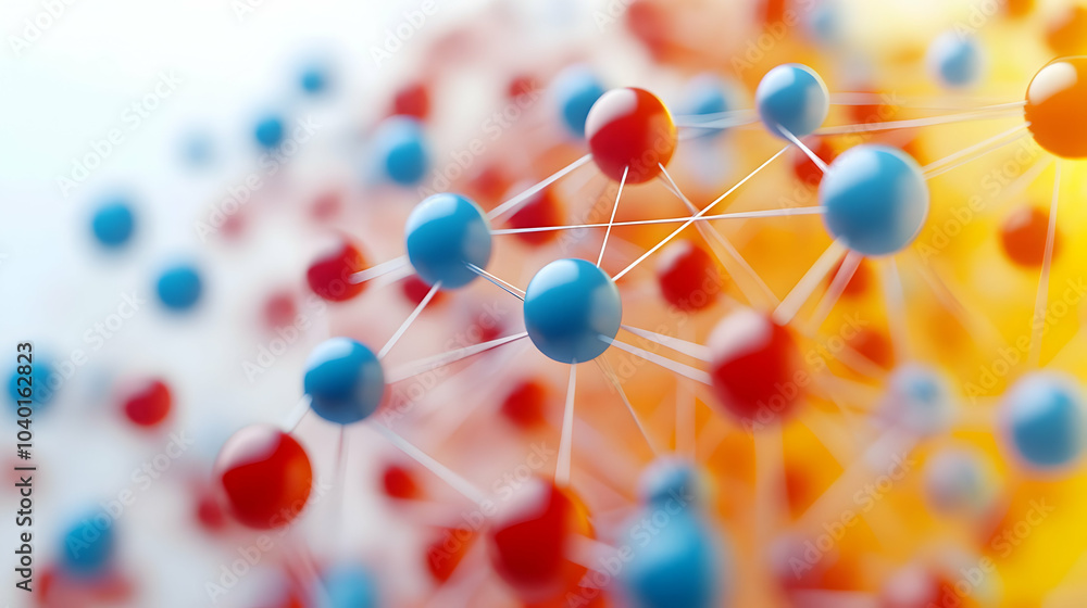 Aufkleber 3d neural network mapping stakeholder relations close up pulsating network visualizes stakeholder co
