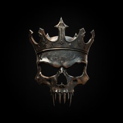 Skull metallic logo. The decoration element for Halloween.