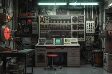 Retro Control Room Interior