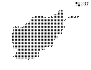 Fototapeta premium Vector abstract pixel black of Afghanistan map. Organized in layers for easy editing.