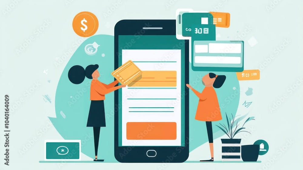 Poster peer-to-peer payment on a mobile app, showing transaction completion