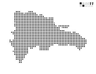 Vector abstract pixel black of Dominican Republic map. Organized in layers for easy editing.