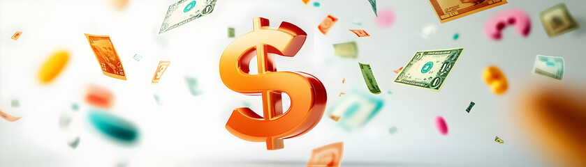 Floating Euro Symbol Vector Image with Promotional Tag, Currency Icons for International Financial Promotions, Multi Currency Advertising Strategies, White Background Design