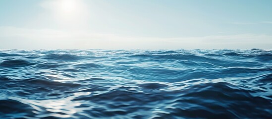 Fototapeta premium Tranquil blue ocean with copy space image