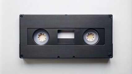 Obraz premium Nostalgic 80's VHS Video Tape Cassette on White Background - Retro Film Memories