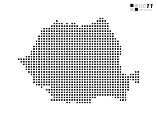 Vector abstract pixel black of Romania map. Organized in layers for easy editing.