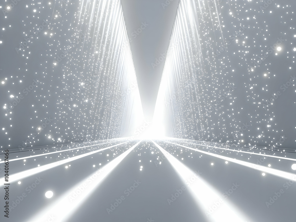 Sticker Cognitive Enhancement Light Beams Concept Close Up Intersecting White Light Beams Representing Improved Mental Connections Camera Moves Through Beam Intersections Isolated White Background Room Brain 