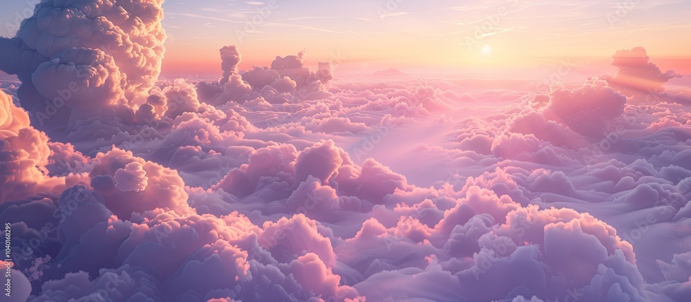 Poster a stunning sunrise bathes the clouds in light creating a captivating nature sky background with copy