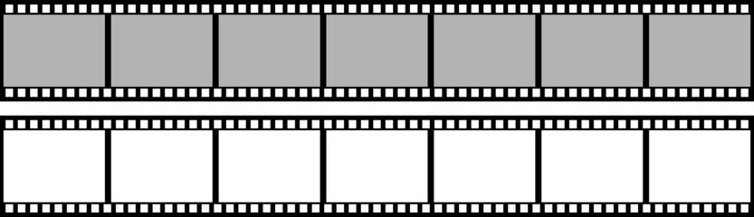 Filmstrip with frames. Realistic film strip icon used for cinema reel, videography elements.