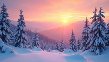  Snowy serenity at sunrise