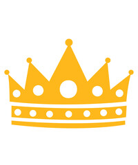 Crown clip art design on plain white transparent isolated background for card, shirt, hoodie, sweatshirt, apparel, card, tag, mug, icon, poster or badge