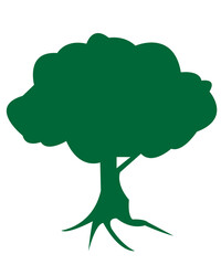 Tree clip art design on plain white transparent isolated background for card, shirt, hoodie, sweatshirt, apparel, tag, mug, icon, poster or badge