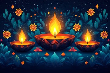a group of lit candles

