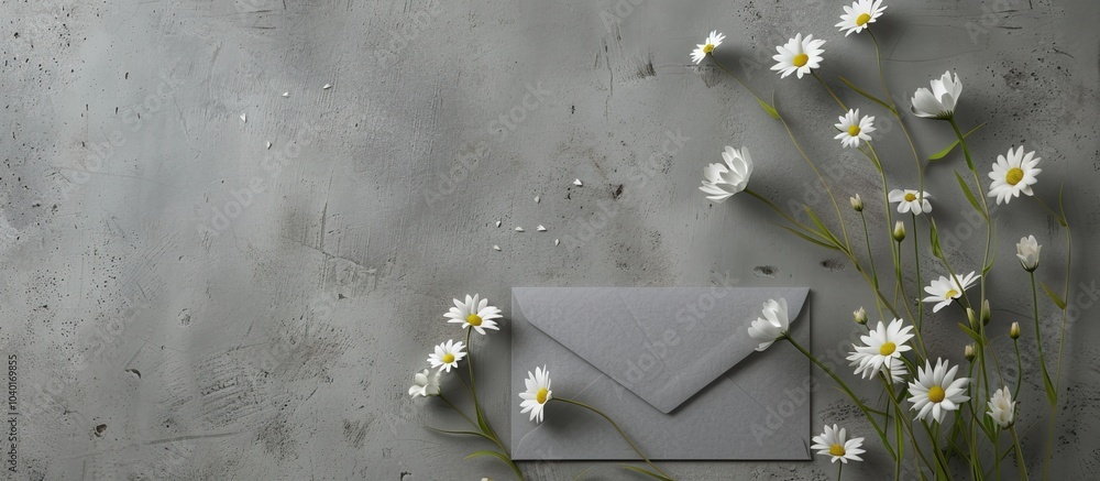 Aufkleber create a mockup featuring an invitation or card against a concrete backdrop with a gray envelope and