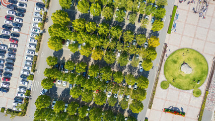 Aerial aerial view of the ecological parking lot © guoquan