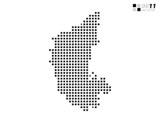 Vector abstract pixel black of Karnataka map. Organized in layers for easy editing.