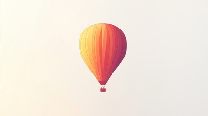 Fototapeta premium A vibrant hot air balloon ascends into the sky, featuring a smooth design and warm colors, symbolizing freedom and exploration. Generative AI