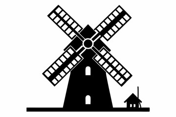
Windmill icon, Windmill turbine silhouette vector, turbine icon