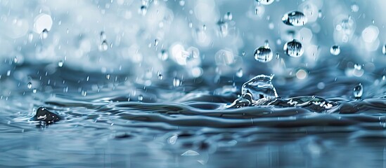 Create a realistic rainfall effect using drizzling water droplet overlays for a copy space image