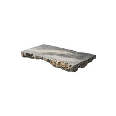 Rough Stone Shelf Isolated on White Background