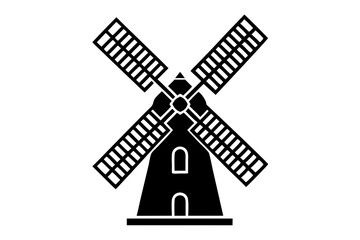 
Windmill icon, Windmill turbine silhouette vector, turbine icon