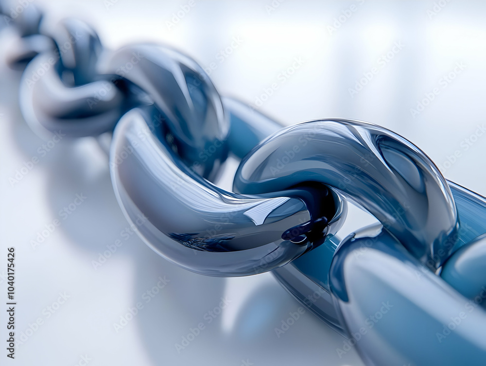 Poster flat glossy chain links concept with copy space for esg business negotiations - close-up illustratio