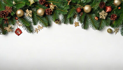 decorated Christmas garlands as a frame and plenty of space for text, Christmas card, Christmas poster, poster for Christmas concert