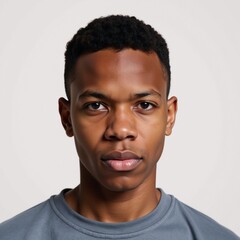 Obraz premium Image of a young African-American man with a serious demeanor