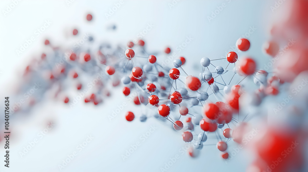 Poster 3d quantum entangled supply chain concept split screen close-up of quantum particles showing invento