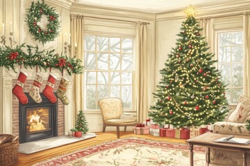 Warm Holiday Atmosphere at the Fireplace