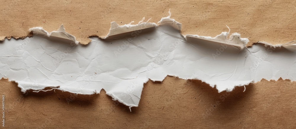 Poster a torn white paper piece on a cardboard background portrays an online reputation message symbol with