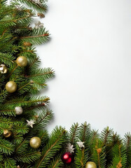 decorated Christmas garlands as a frame and plenty of space for text, Christmas card, Christmas poster, poster for Christmas concert