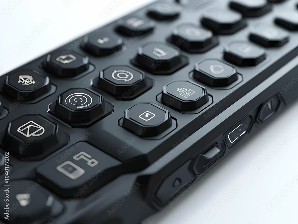 Poster futuristic keyboard keys close up image with symbols for buying revenue digital commerce innovation 