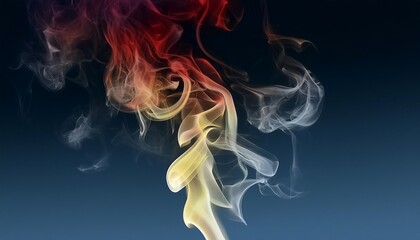 Obraz premium The image depicts colorful abstract smoke swirling against a black background, creating a dynamic and vibrant pattern
