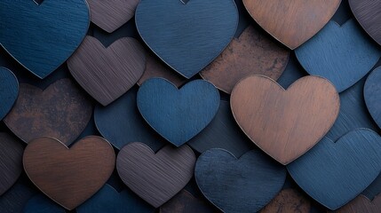 Obraz premium Metallic Heart Sculpture - Romantic Dimensional Art with Layered Texture and Depth for Home Decor and Love-Themed Designs