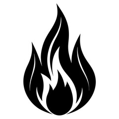 Flat-design-fire-icon-silhouette-vector-art-illustration