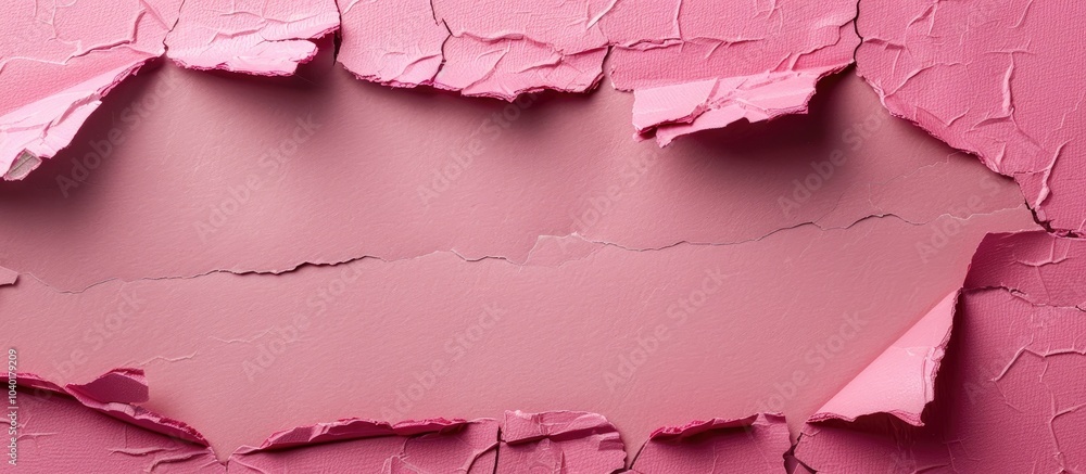 Aufkleber a symbolic sales strategy message on torn pink paper against a cardboard backdrop serving as a visua