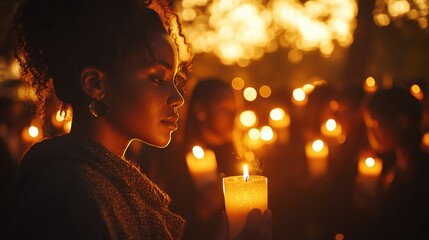A joyful family gathered around a brightly lit Christmas tree, exchanging gifts and smiling, while twinkling lights reflect off the ornaments