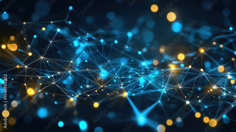 Fototapete abstract ai data analysis background with polygonal connections and plenty of room for text