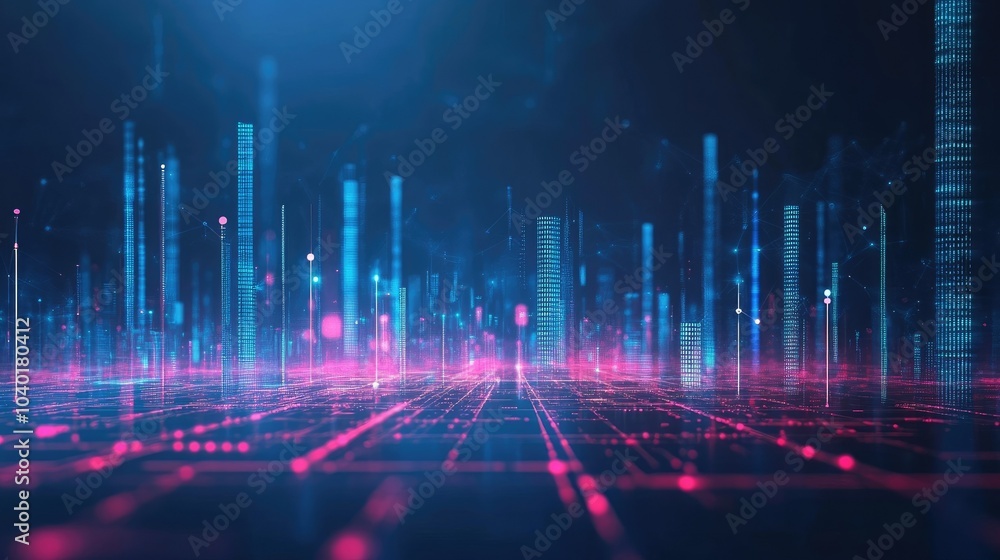 Poster abstract ai data analysis background with polygonal connections and plenty of room for text