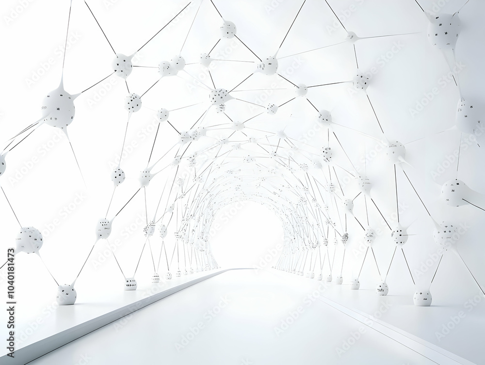 Aufkleber flat empathy neural bridge concept close up illustration - white structure representing neural conne