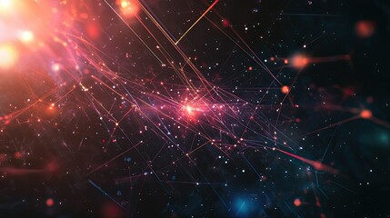 Obraz premium AI-inspired digital background with interconnected lines and futuristic effects, leaving space for text