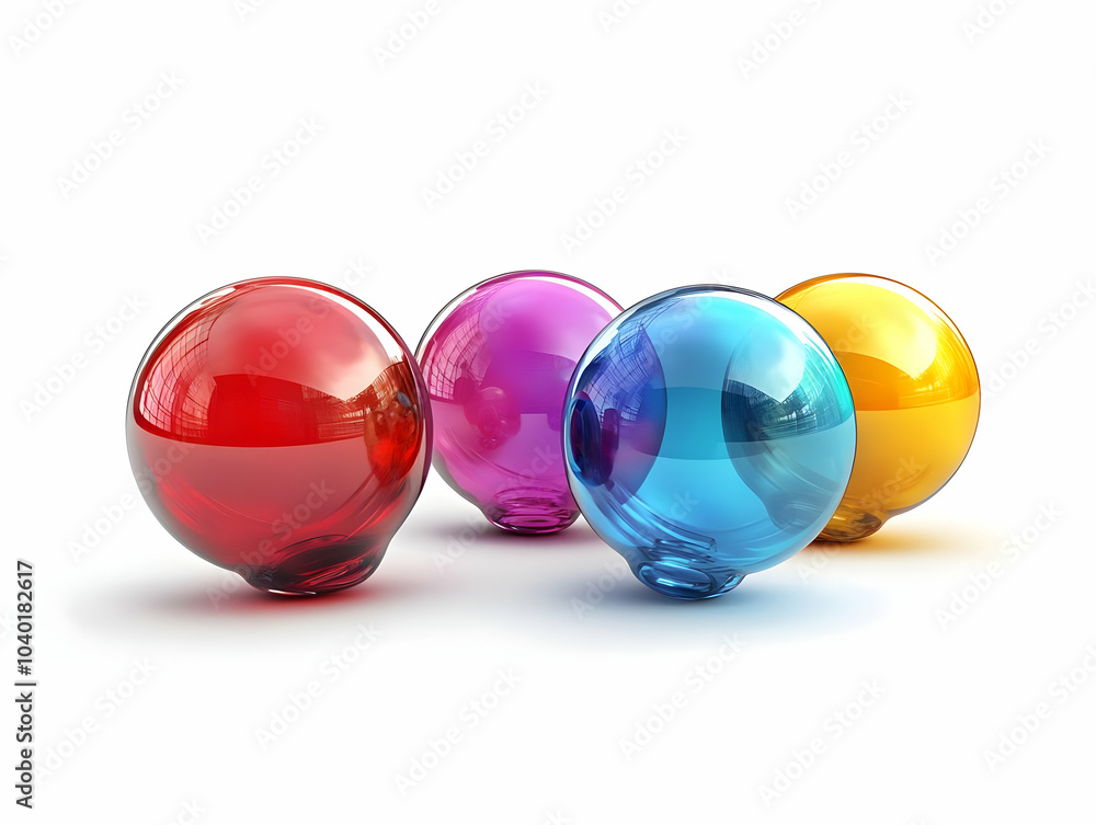 Poster flat glossy speech bubbles overlapping on white background for communication copy space in esg busin