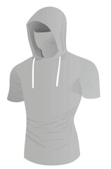Grey  hoodie top tank. vector illustration