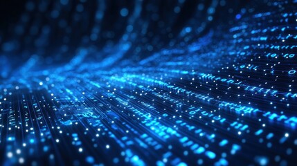 Fototapeta premium Innovative digital wave filled with radiant blue lights