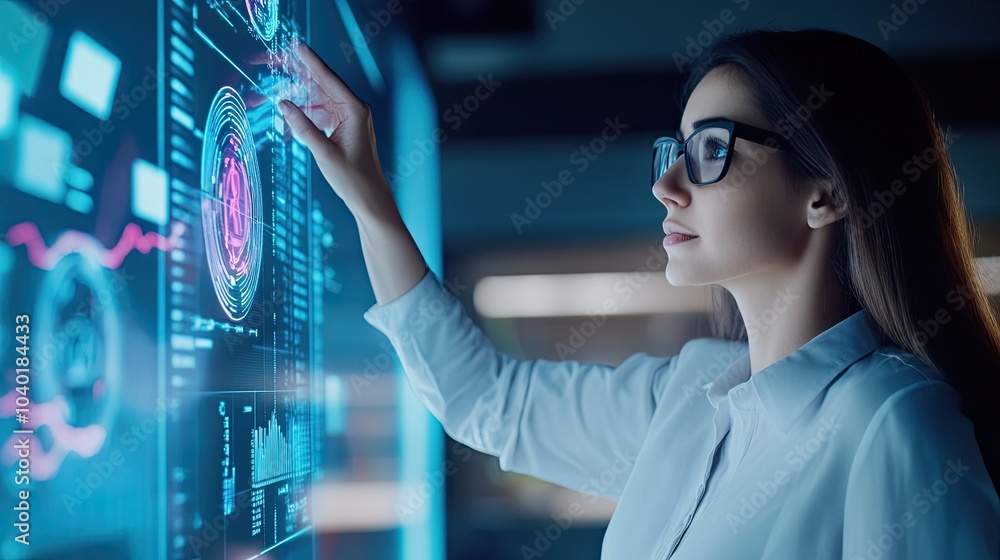 Poster advanced technology in facial recognition interface