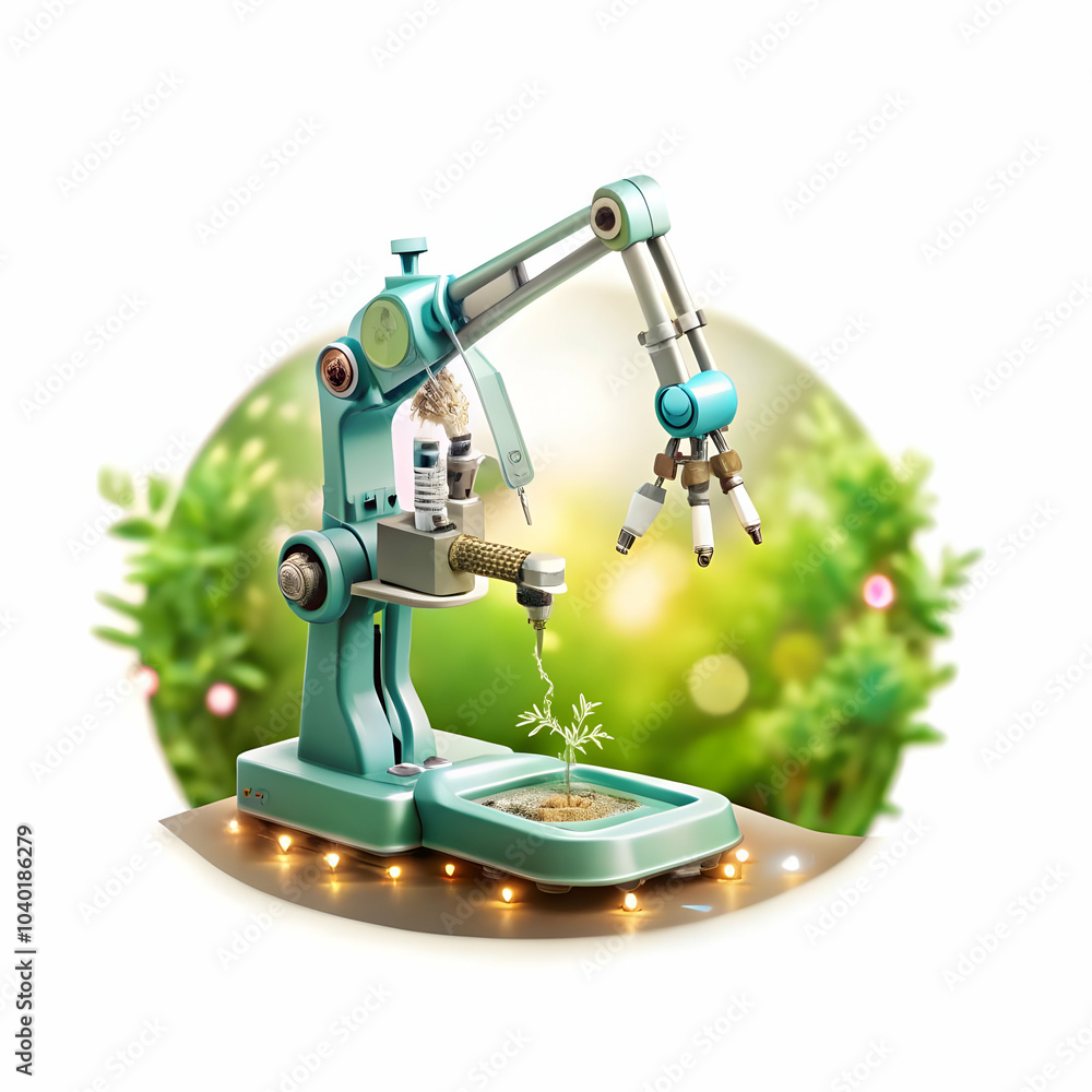 Poster close up robotic surgical instruments soft lighting abstract image precision robotic integration hea
